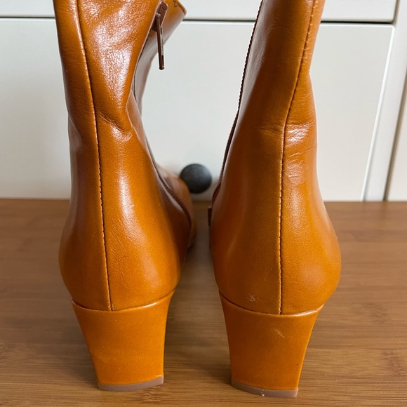 INTENTIONALLY BLANK Square Toe Thin Block Heel Bootie Size 7 - Picture 4 of 7